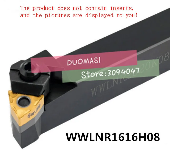 

WWLNR1616H08 16*16*125MM CNC Turning Tool, Metal Lathe Cutting Tools,Lathe Machine Tools, External Turning Tool W-Type WWLNR/L