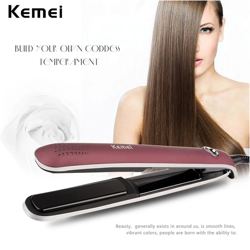 

Kemei KM-2203 Straightening Irons 3D Floating Panel Hair Curling Iron EU Plug Electric Hair Straightener Flat Iron Hair Curler