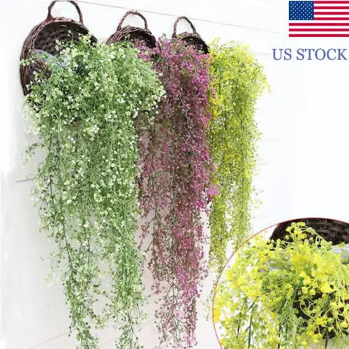 

Artificial Hanging Ivy Garland Plants Vine Fake Foliage Flower wisteria Home KM