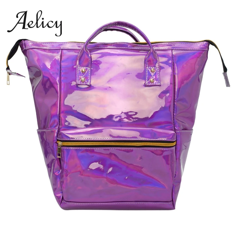 

Aelicy Shining Laser Backpack Women Fashion High Quality Students School Bag Large Capacity Travel Shoulder Backpacks Female