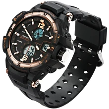 Top Brand SANDA women watches rose gold dual display analog wristwatch waterproof sport ladies watch sport horloge reloje SDP789