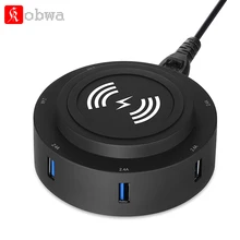 6 Port USB High Speed Desktop Charger Fast Charging Stand With US UK EU Plug Wireless Charging Station for Iphone Android