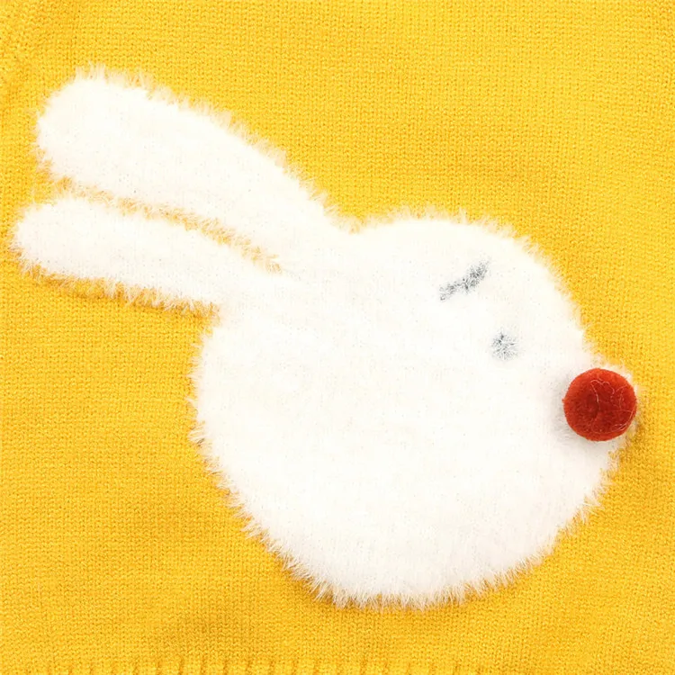Baby Girl Sweaters Cute Cartoon Rabbit Autumn 2018 Toddler Cotton O-neck Casual Girls Sweaters Sort Warm Sweater Knitted  1006