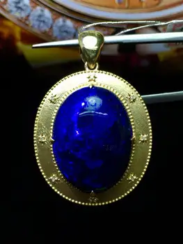 

Fine Jewelry Real 18K Gold AU750 G18K Natural 100% Opal Pendant 15.8ct Gold Diamond Pendant Gemstone Necklaces for Women