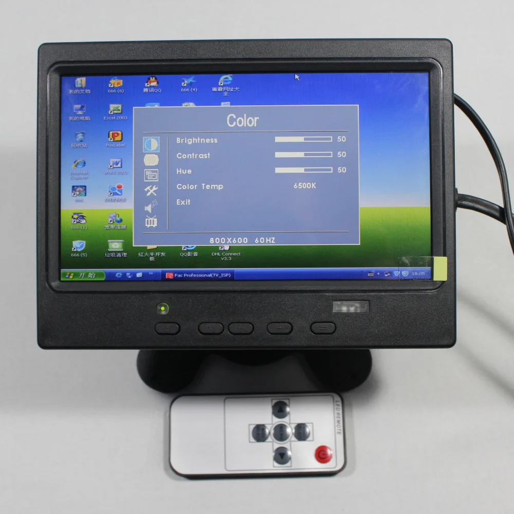 7-дюймовый ЖК-монитор 800x480 с HD MI + VGA AV вход сигнала Европа Мощность питания для