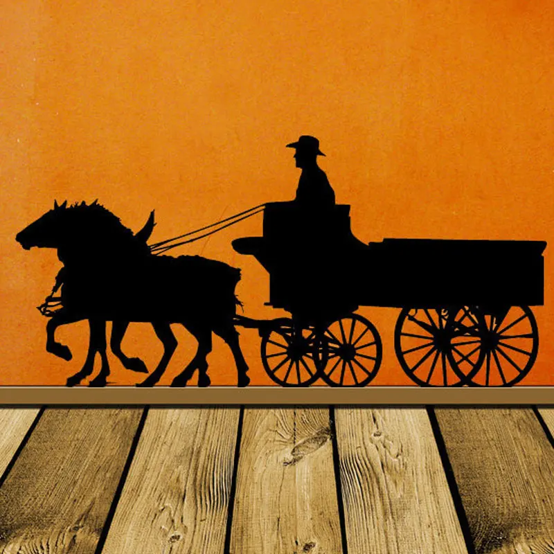 Pioneer Horse Decor, Wagon, Old West, Western, Wall Decal, Stage Coach
