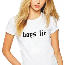Модная футболка с надписью Boys Lie Leter с принтом Harajuku, женские топы в хипстерском стиле, короткий рукав, Повседневная футболка Femme, забавные