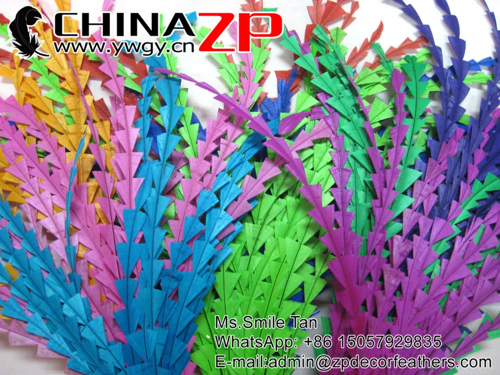14~16 inch Feather Stripped Coque Diamond Train Bunch (1)
