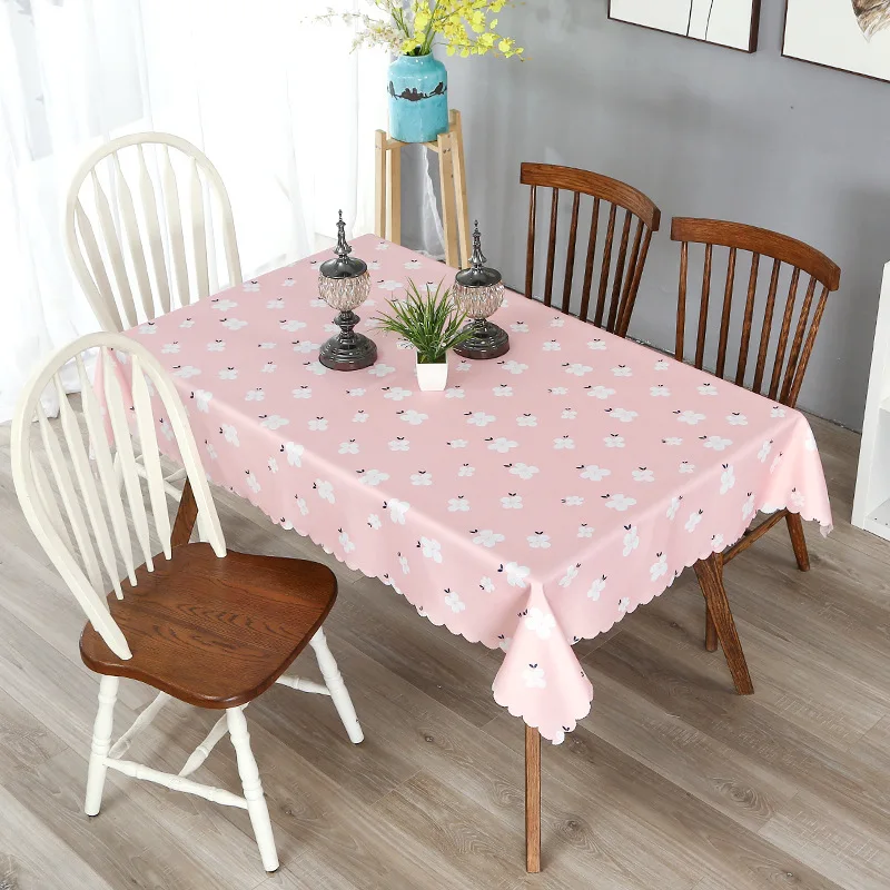 

Waterproof Table Cover Traditional Chinese Floral Printed Pink Table Cloth Decorative Elegant Tablecloth for Home Hotel