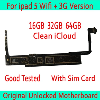 

For ipad 5 Wifi+3G Version Motherboard with Clean iCloud,Original unlocked Wifi+3G Version for Ipad 5 Mainboards with Sim Card