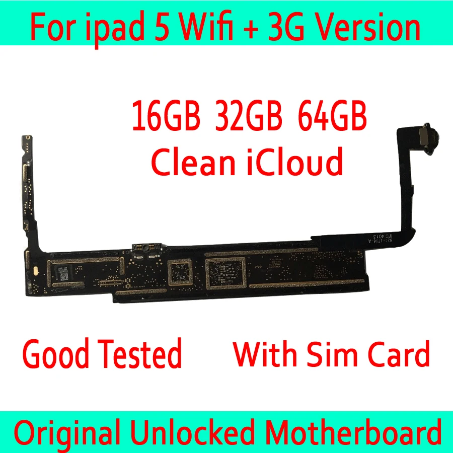 Для ipad 5 Wifi + версия 3G материнская плата с чистым iCloud Оригинальный