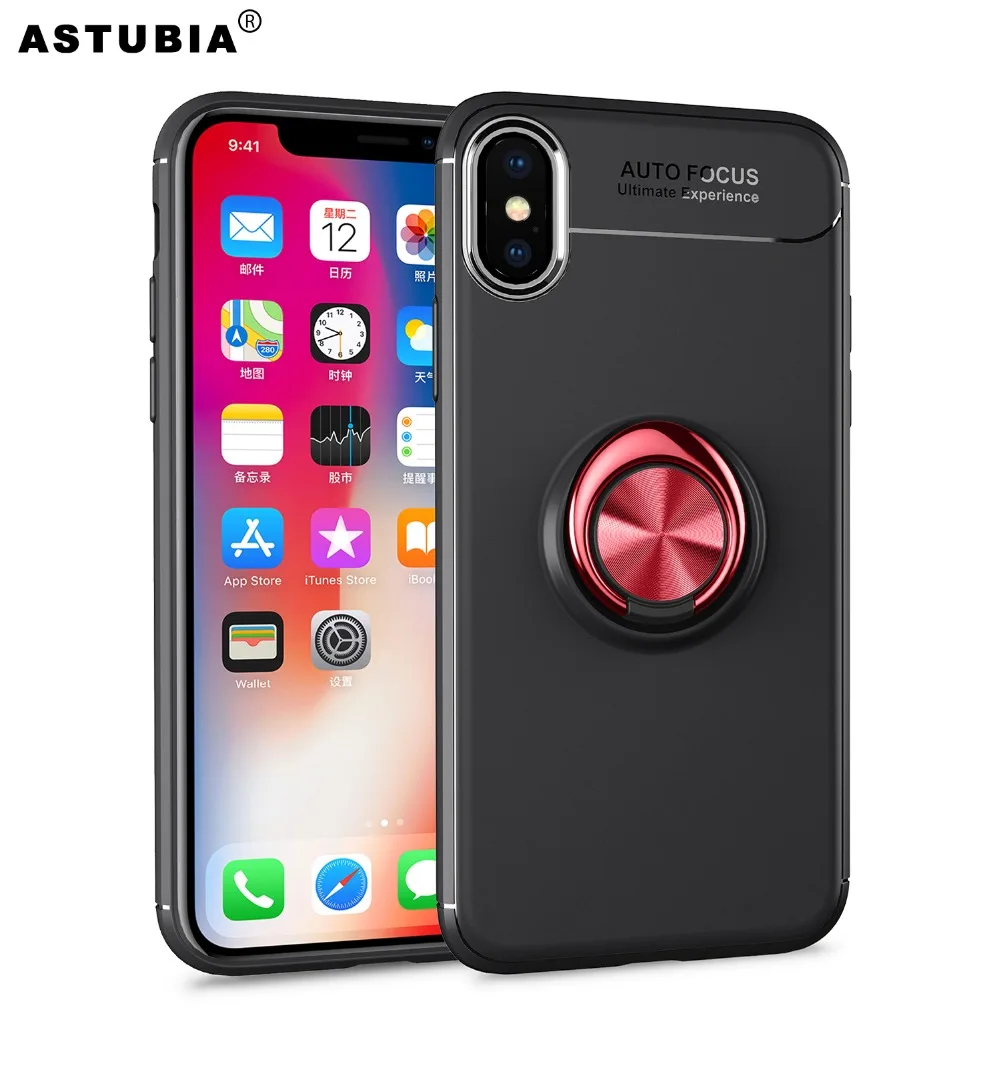 

ASTUBIA For iphone X Case For iphone 10 Case Hidden Ring Luxury Car Holder Stand Magnetic Bracket Capa For Apple Iphone X Fundas