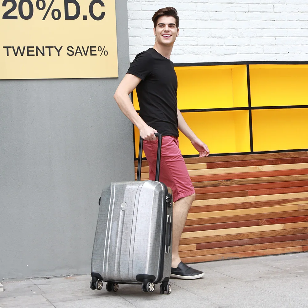 

NEWCOM Hardside Spinner Luggage Lightweight Pure PC Hard Shell with TSA Lock Travel Carry on 24 inch Suitcase