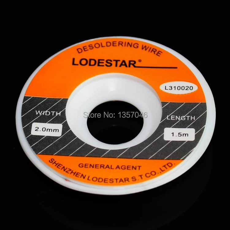 20 шт. LODESTAR Leda L310020 демонтажный сетевой кабель, чтобы нарисовать линию для очистки всасывающей линии BGA паяный фитиль 2,0 мм 1,5 м