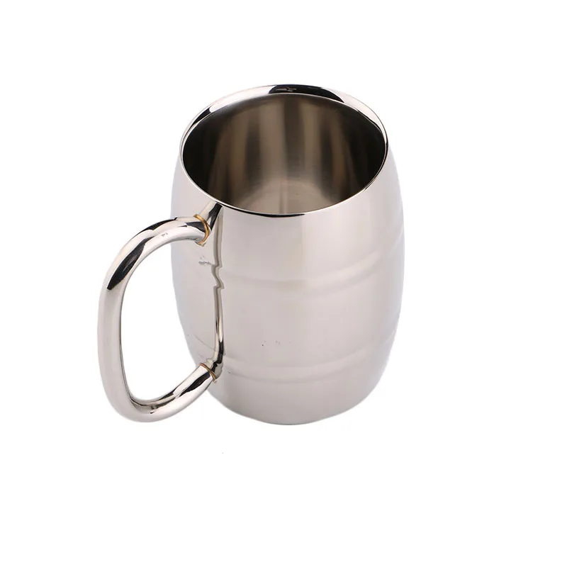 

250ml Cup Bamboo Barrel Shape Double Walled Stainless Steel Beer Vodka Mugs Cup Tea Coffee Cups Camping Drinkware Travel Cup JY