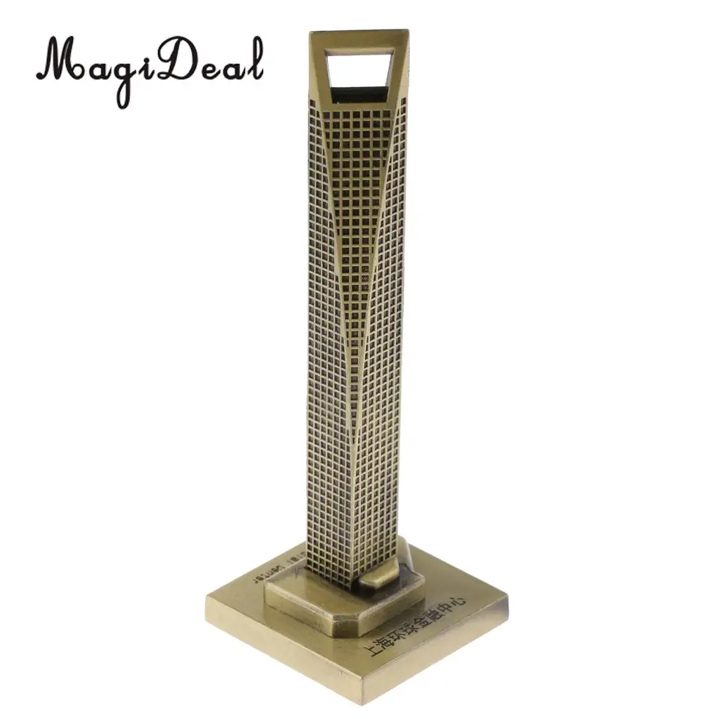 3 Pieces Souvenir Building Metal Shanghai Skylines Buildings Model Desk Decor Gift - 15cm