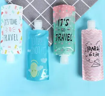 

4pcs/lot 100ml Liquid Dispensing Bag Shampoo Storage Bag Lotion Packing Bottles Squeeze Travel Makeup Container Portable