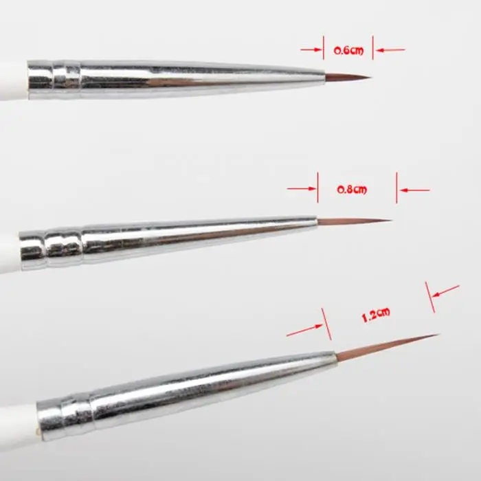 3 шт для нейл-арта точечные ручки инструменты для маникюра набор кистей для нейл-арта кисть тонкая ручка-лайнер для рисования УФ-гель Кисть инструмент для маникюра