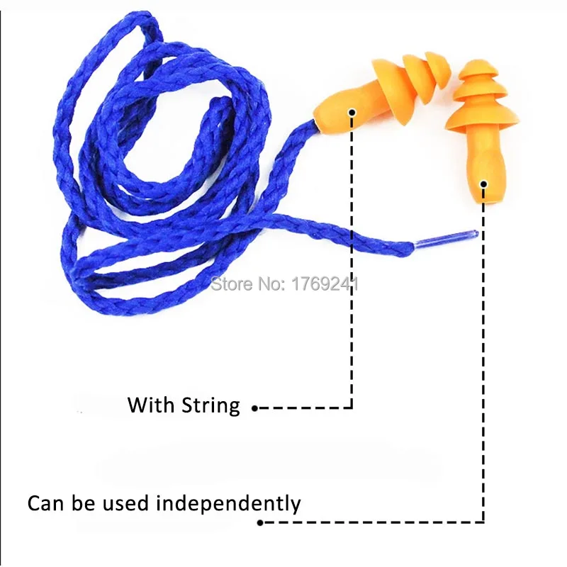 Kopilova уха Вилки с строка защиты органов слуха Шум редуктор Защита для ушей Нескользящие Шум для сна изучения Бесплатная доставка