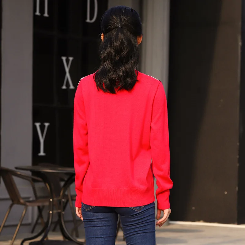 In Early Spring 2019 Europe Station New Knitted Long Sleeve Beauty Red Lip Head Print Pattern Base Shirt Women In Early Spring 2019 Europe Station New Knitted Long Sleeve Beauty Red Lip Head Print Pattern Base Shirt Women