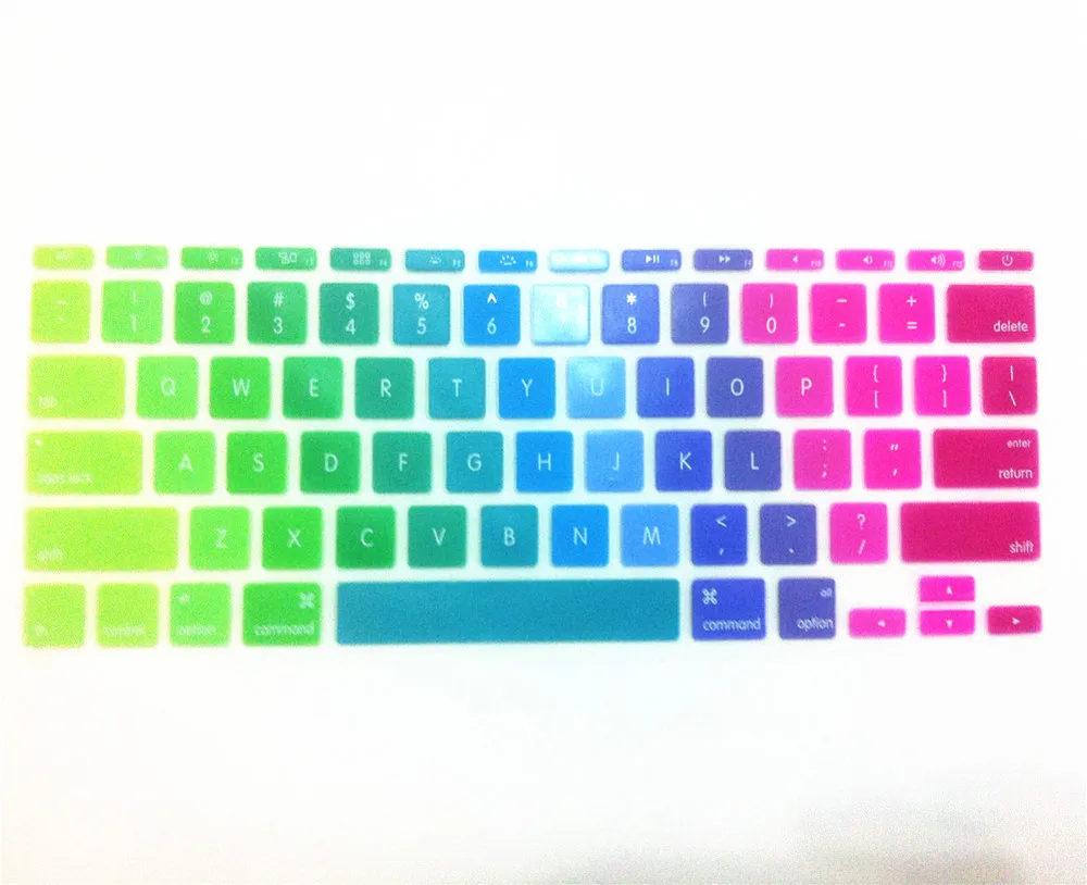 Rainbow Keyboard Cover For Apple MacBook Air 11.6 inch Keyboard Cover US Enter Silicone Air 11 Keyboard Stickers