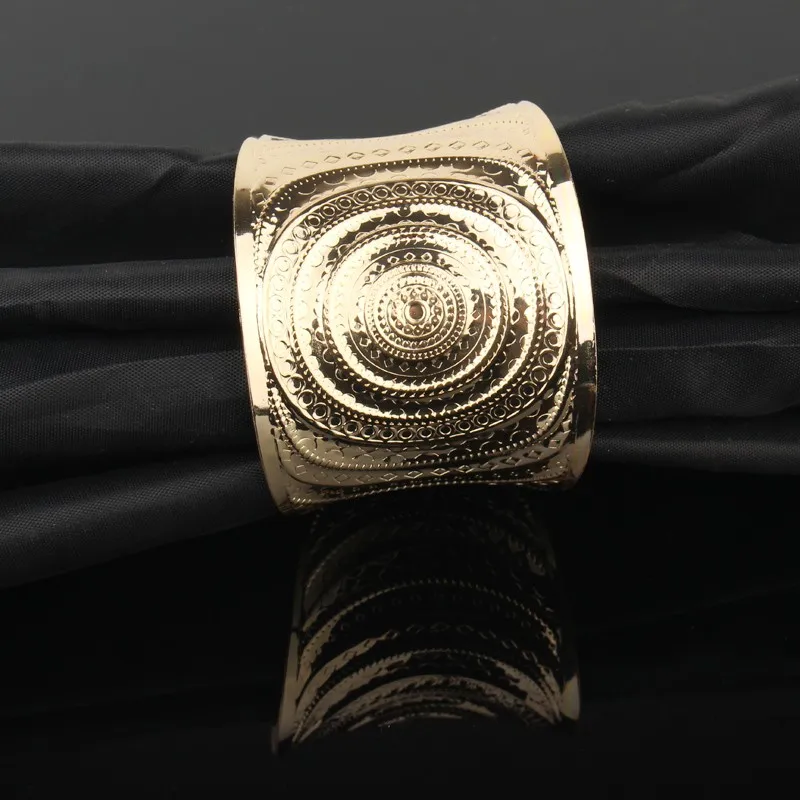 1 шт. Европейский кривой металлический Тибетский позолоченный посеребренный широкий открытый браслет на запястье для женщин Femme резной браслет ювелирные изделия B20