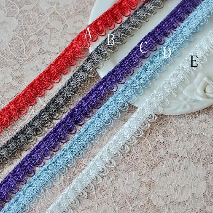 

10 Meters Red Purple Blue Small Lace Trim Underwear Elastic Stretch Lace Trimmings Diy Sewing Garment Accessories 12mm Width