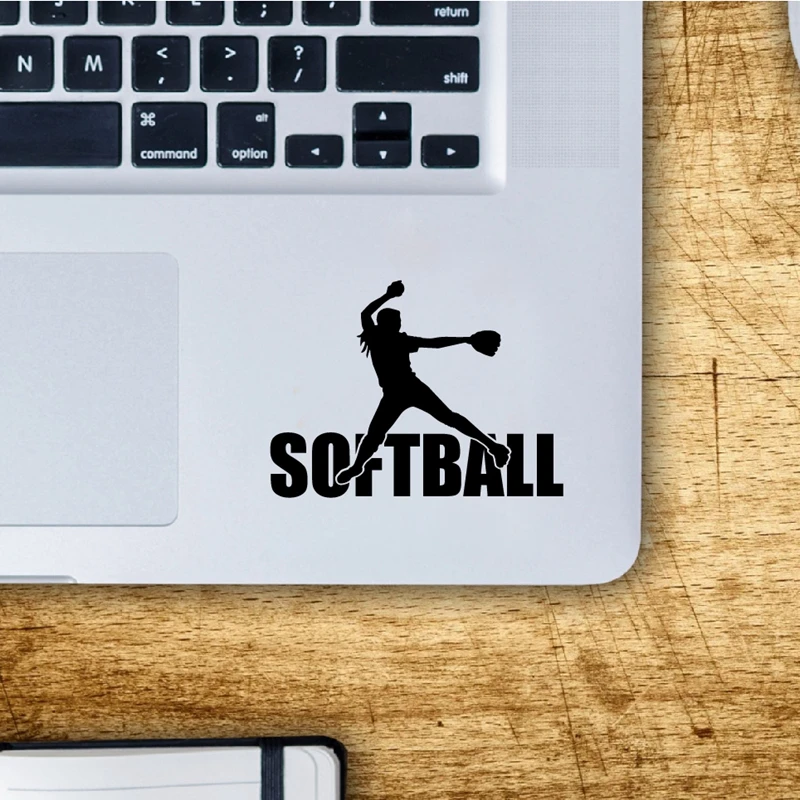 Softball silhouette decal laptop decoration