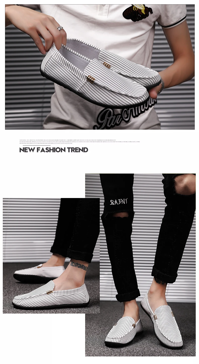 Brand Fashion Shoes Men Casual Fabric Trending Man Leisure Loafers High Top Breathable Male Slip On Boat Drive Canvas (9)