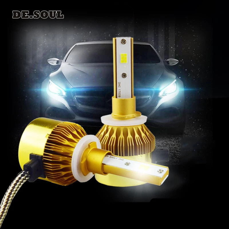 

DE.SOUL 1pair Car Led Headlights H7 H1 H9 H4 H11 H27 Modified 9005 Super Bright 9012 High Beam Low Beam Fog Light Bulb 4000LM
