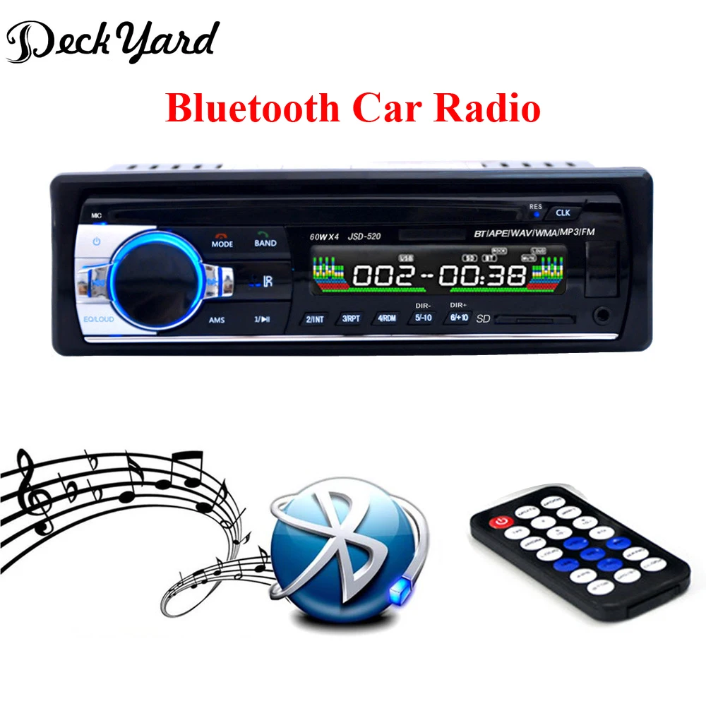 DeckYard Bluetooth V2.0 JSD 520 Стерео Авторадио автомобильное радио 12 В In dash 1 Din FM Aux вход