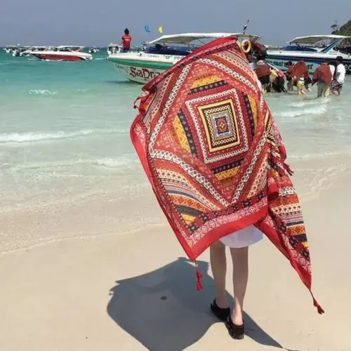 Индийский хиппи Гобелен Мандала пляжные Коврик для йоги в богемском стиле настенные гобелены цветные печатные декоративные шали шарфы
