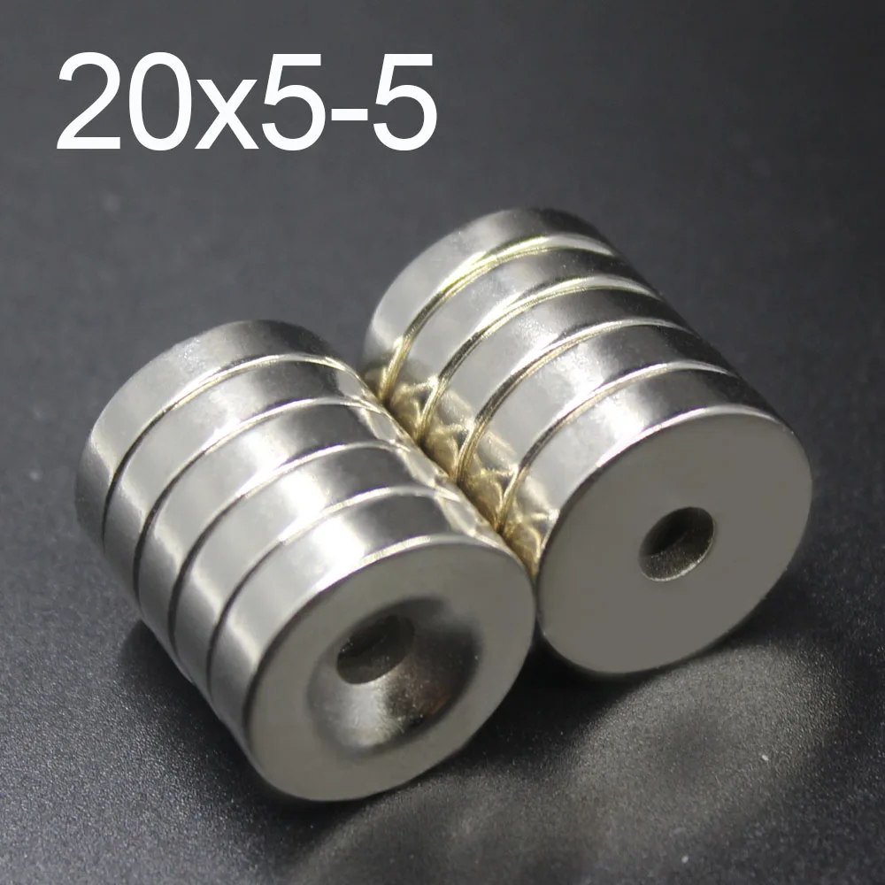 

2/5/10/15Pcs Neodymium Magnet 20mm x 5mm Hole 5mm N35 NdFeB Round Super Powerful Strong Permanent Magnetic imanes Disc