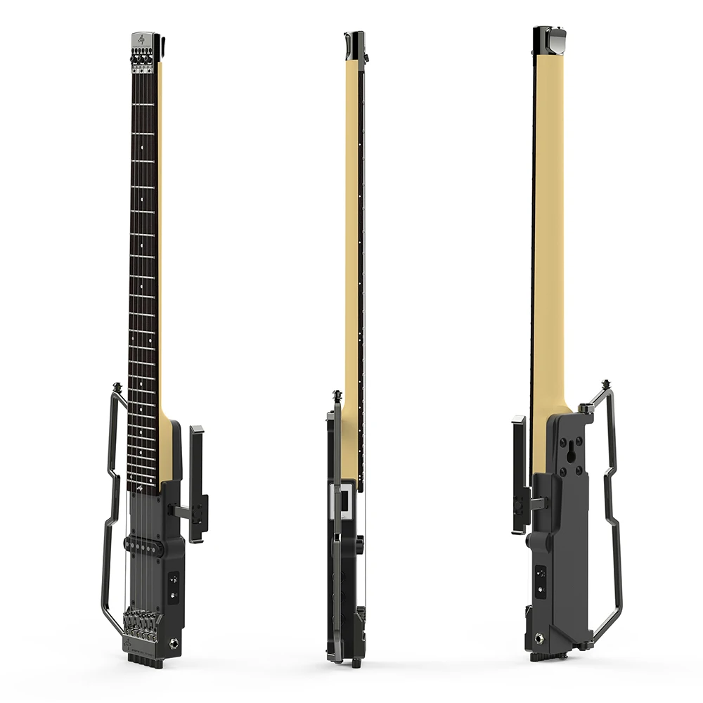 

ALPFT-221S Foldable Headless Electric Guitar Built-in Tuner Headphone Amplifier Lithium Battery Canadian maple wood neck withBag