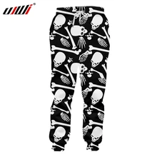 Уличная одежда UJWI, мужские спортивные штаны с 3D принтом, скелет и с черепом в стиле панк-рок, мужские брюки из спандекса,, большой размер 6XL