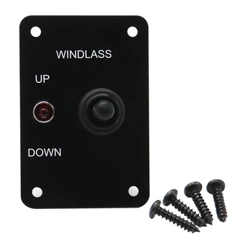 

DC 12V 15A Anchor Windlass Up/Down Rocker Switch Panel Marine Windlass ON-OFF-ON Control Panel With Red LED
