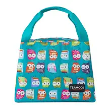 TEAMOOK Food Fresh Insulated Thermal Oxford Lunch Bag Waterproof Cooler Leisure Bag Cute Owl Lunch Tote oxford thermal lunch bag insulated cooler storage women kids food bento bag portable leisure accessories supply product stuff