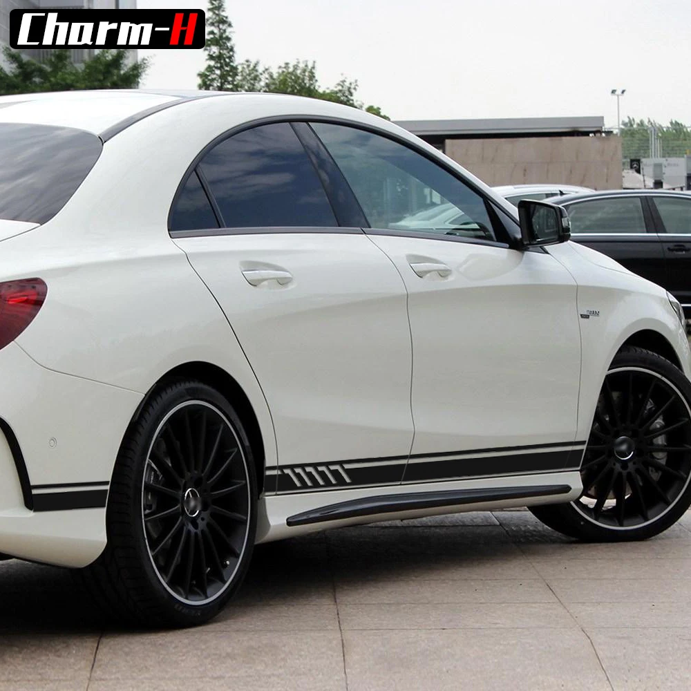 Edition 1 Стиль сбоку полосой наклейка наклейки для Mercedes Benz CLA 45 W117 C117 X117 AMG-5D углеродного волокна/черный/белый/серебристый