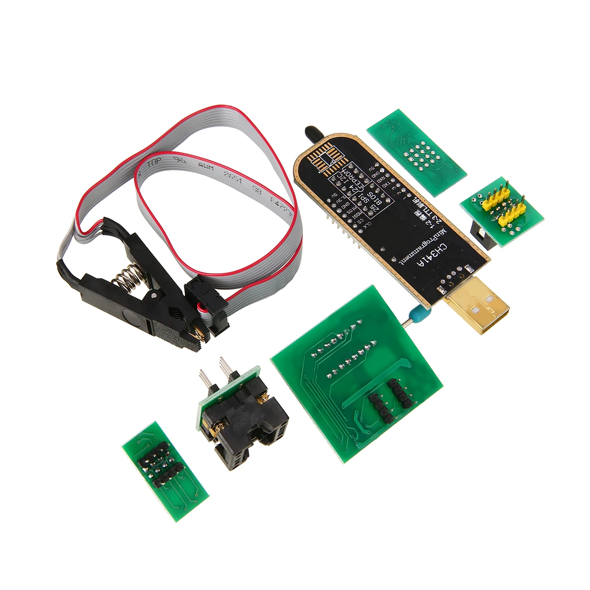 1 комплект электрооборудования для EEPROM USB программатор CH341A+ SOIC8 зажим+ 1,8 V& SOIC8 адаптер для ЖК-ноутбука маршрутизатор