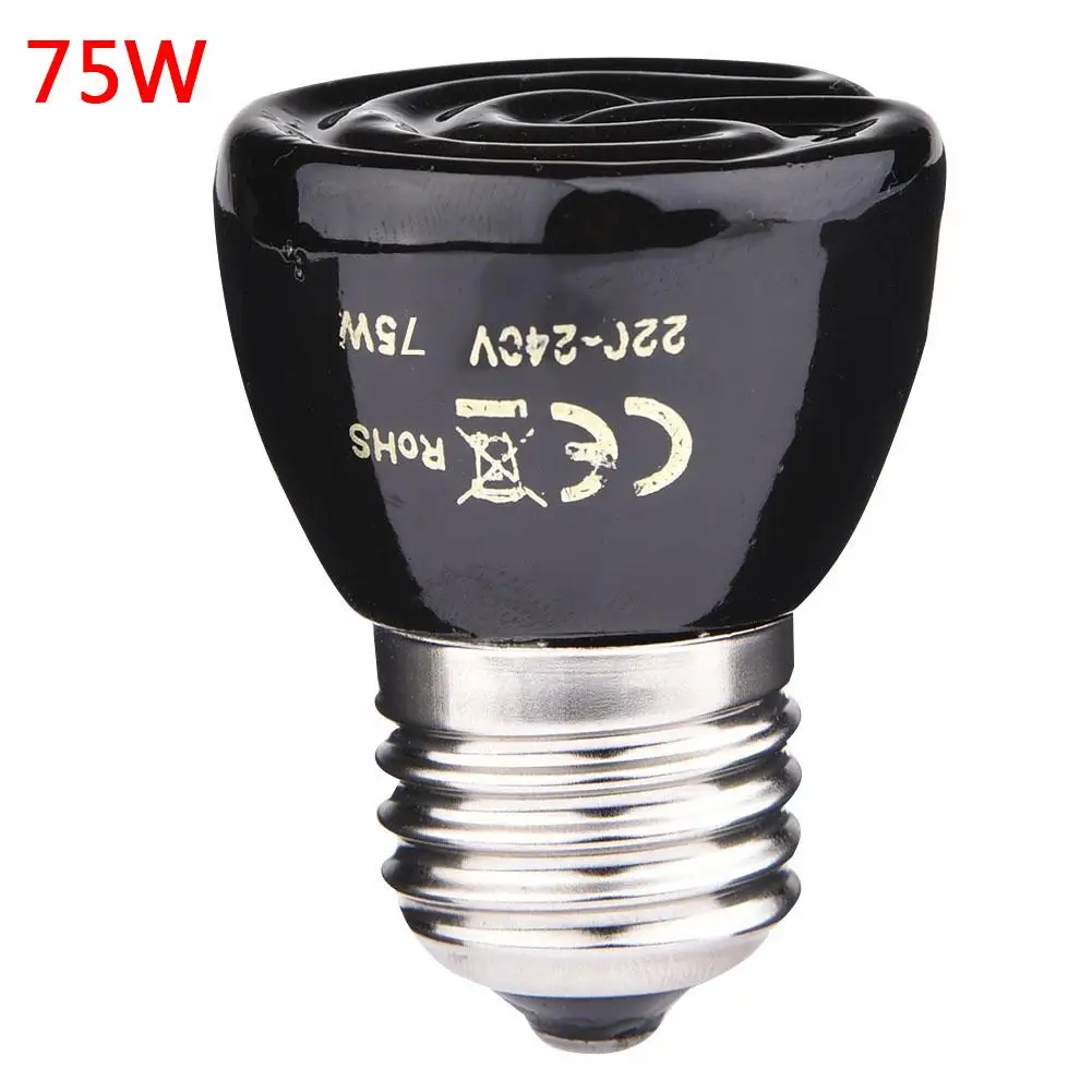 75w 220v 25 Вт/50 Вт/75 Вт/100 Вт E27 дальняя инфракрасная керамическая ПЭТ нагревательная лампа Ящерица Черепаха Паук рептилий коробка Нагреватель Теплая лампа 110/220 В - Испускаемый цвет: 75w 220v
