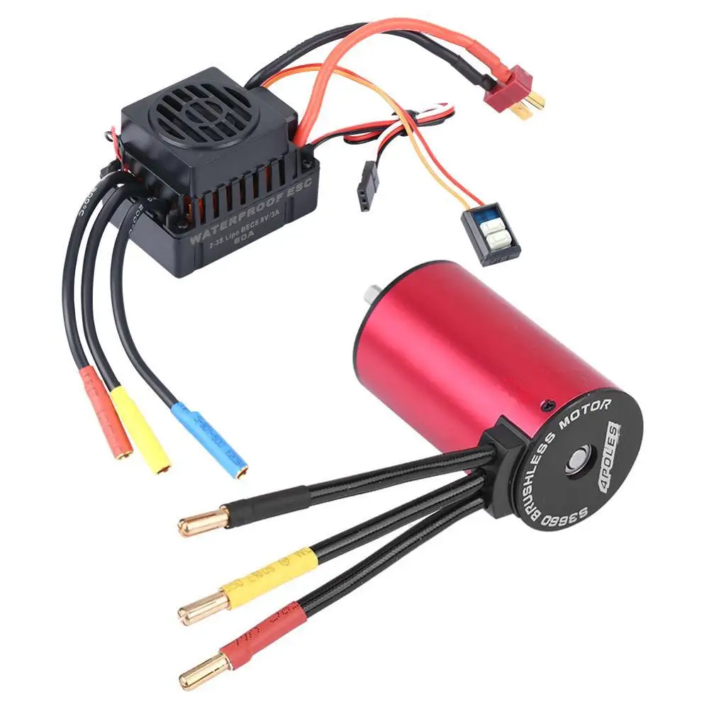 

Waterproof Brushless Combo Set S3660 Motor With 60A ESC RC Accessory High purity copper windings Super smooth