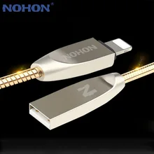 NOHON для Apple, USB кабель, металлический кабель для быстрой зарядки, USB кабель для iPhone 7, 6, 6S Plus, 5, 5S, SE, iPad, iPod, iOS, 8, 9, 10, телефонный кабель для синхронизации данных