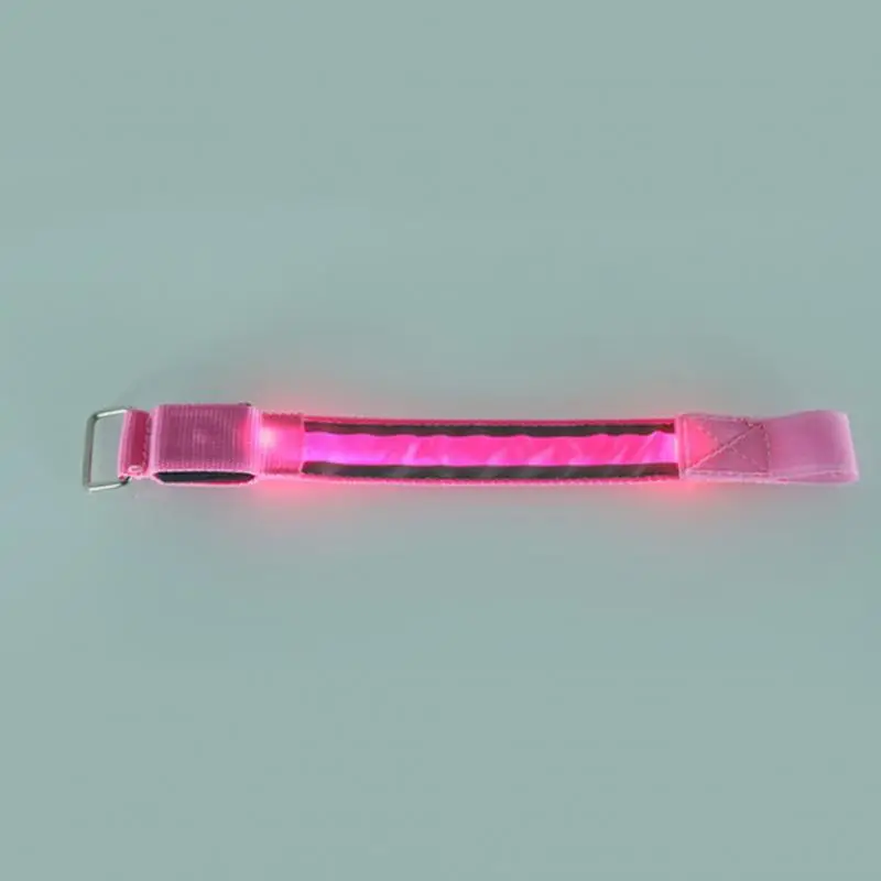 pink 1 шт. светодиодный светоотражающий светильник, нарукавная повязка на руку, ремень безопасности для ночных видов спорта, бега, велоспорта, ремешок на руку, браслеты на запястье - Цвет: pink