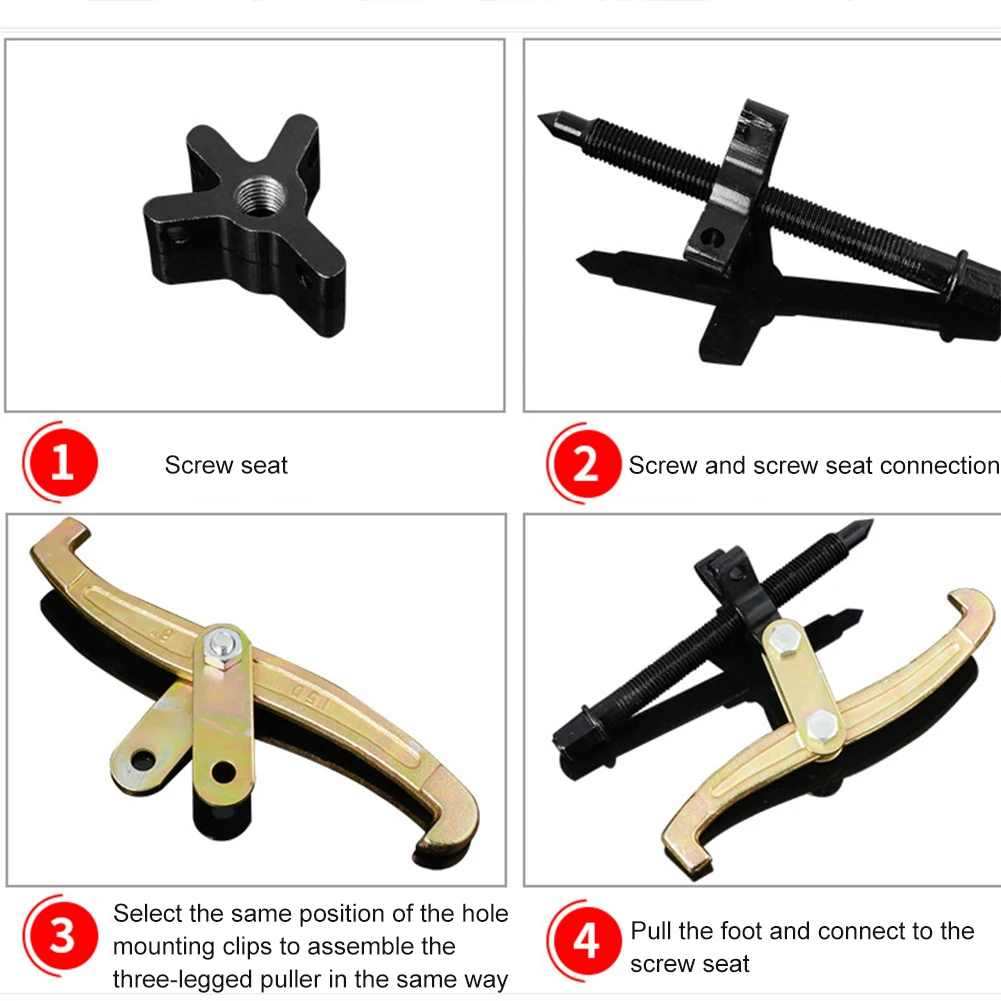 Newest Gear Wheel Cog Sprocket Puller with 3 Jaws Centre Bolts Gear Pulley Bearing Puller Gears Removing