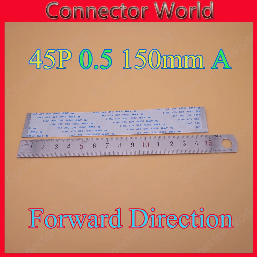 5 100X 45pin FFC FPC плоский гибкий кабель 0 мм Шаг 45 pin вперед Длина 150 ленточный AWM 20624 80C 60V