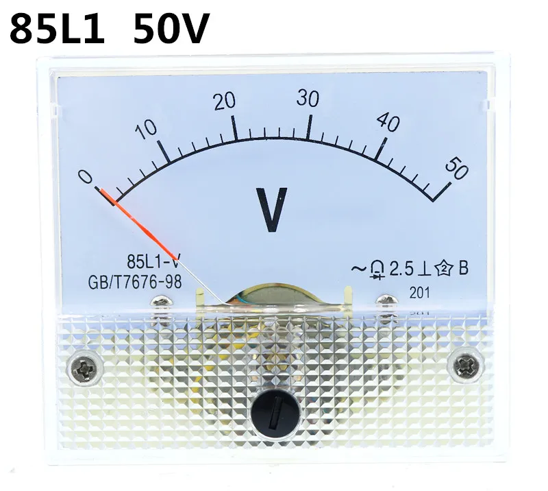 1 шт. 85L1-V 50V AC Аналоговый вольтметр Панель измеритель напряжения 64*56 мм