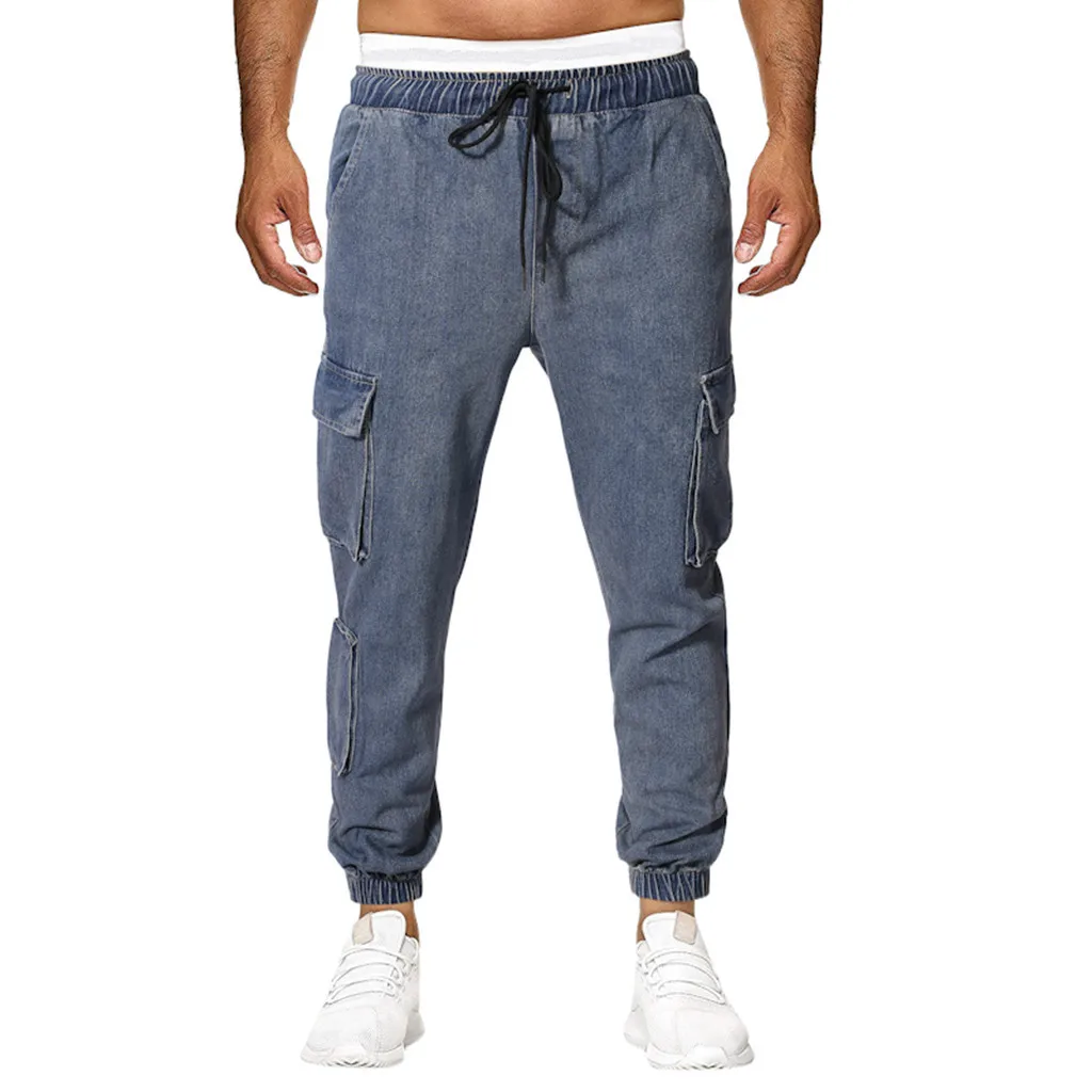 

JAYCOSIN 2019 New Summer Men Pants Casual Straight loose Multi-pocket Casual Solid Plaid Calf Long pants pantalon homme 9614