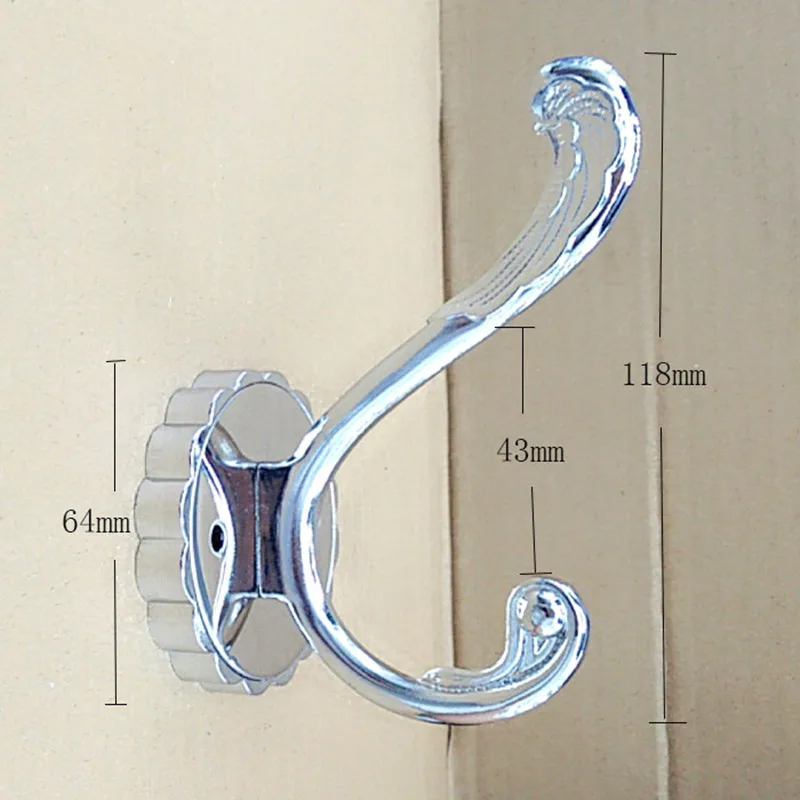 Modern Hooks European Antique Robe Hook Wall Mounted Clothes Hook Coat Hook Bathroom Accessories,Silver Color,1PC