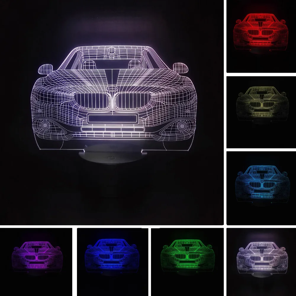 Роскошный автомобиль 3D светодиодный 7 цветов изменить лампы Luminaria Lava lamapra Декор