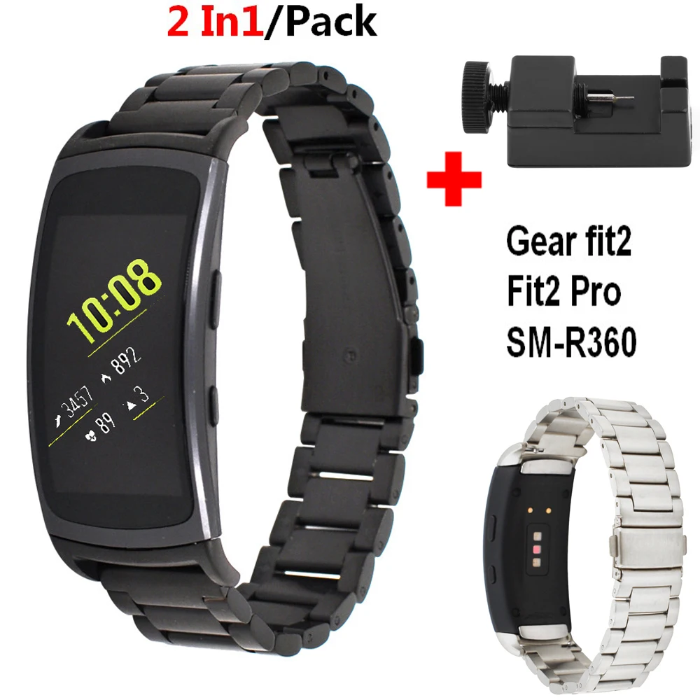 

2 In1 Stainless Steel Strap For Samsung Gear Fit2 Pro Watch Band Watch Accessories Bracelet for Gear Fit 2 Fit2 Pro Watchband